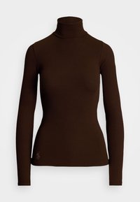STRETCH RIBBED TURTLENECK - Långärmad tröja - circuit brown