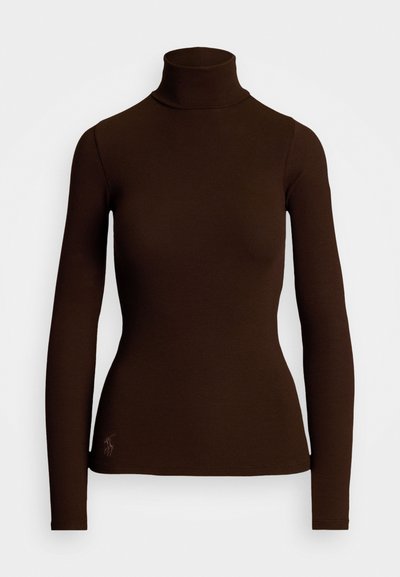 Polo Ralph Lauren STRETCH RIBBED TURTLENECK - Ilgarankovis viršutinės dalies drabužis - circuit brown