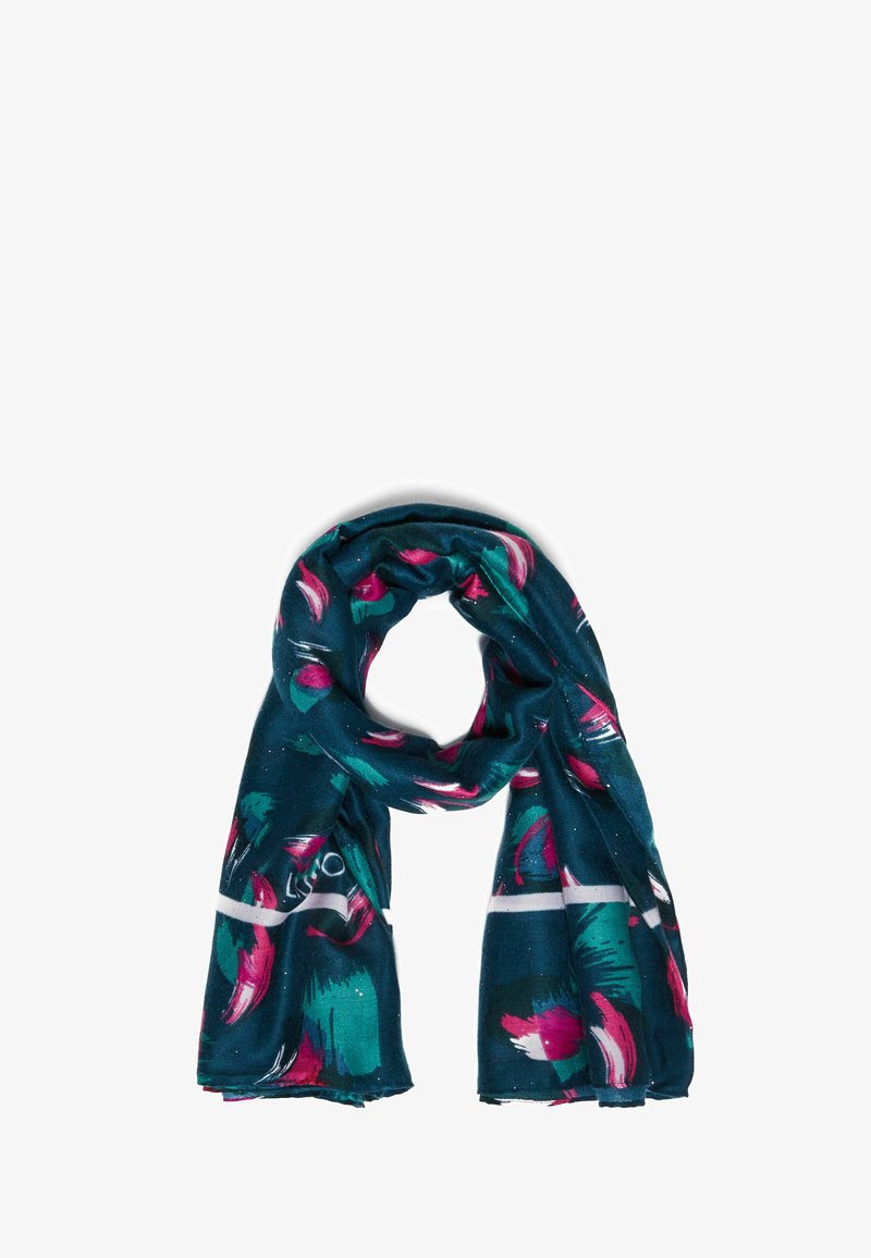 Foulard Liu Jo Azzurro 120x120cm - Stampa Floreale Con Logo In Poliestere - Foto 3