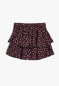 Koton FLORAL - Falda acampanada - black