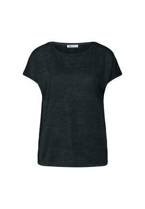 Street One, T-SHIRT MIT BOAT NECK UND SMOK-DETAIL - T-shirt basique - deep bound green
