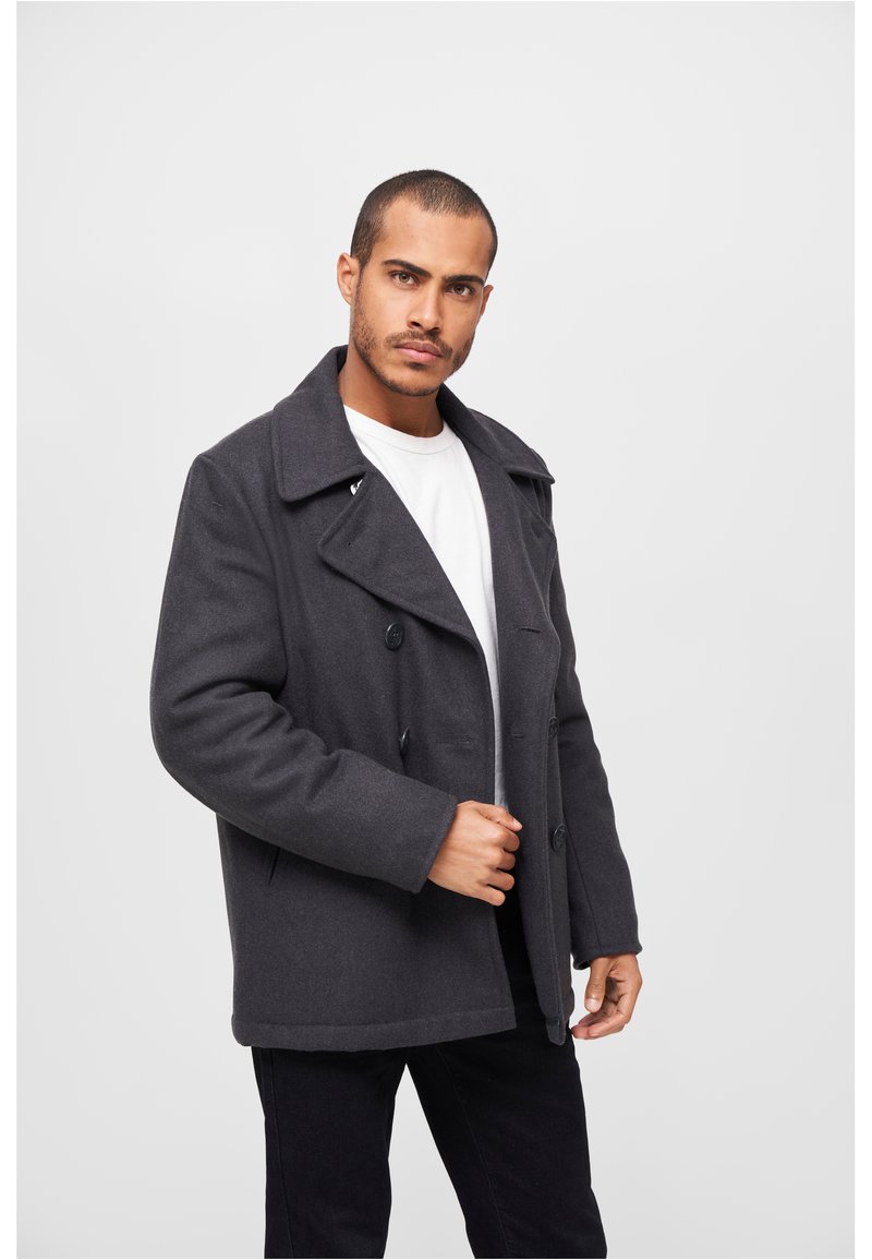 Brandit - PEA COAT - Overgangsjakke - black, Forstør