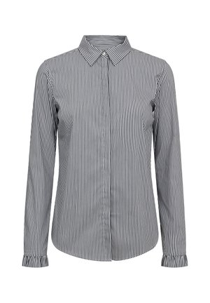 Mos Mosh, MMMATTIE FLIP STRIPE SHIRT - Overhemdblouse - anthrazit weiß -