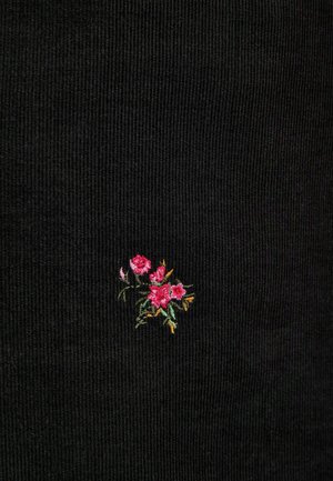 Love & Roses, REGULAR FIT - EMBROIDERED CORD MINI SKIRT - sukňa v tvare A - black floral