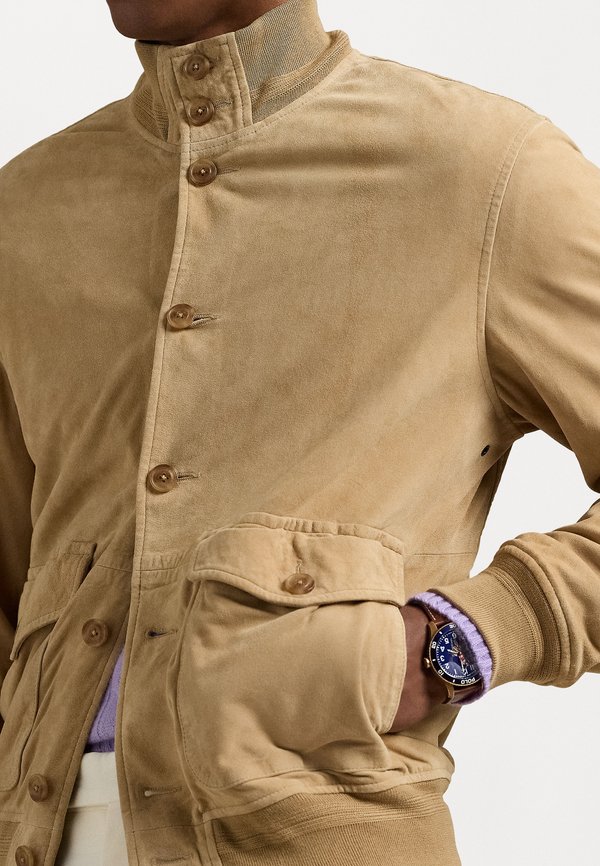 SUEDE JACKET - Bomber Jacket - vintage khaki2