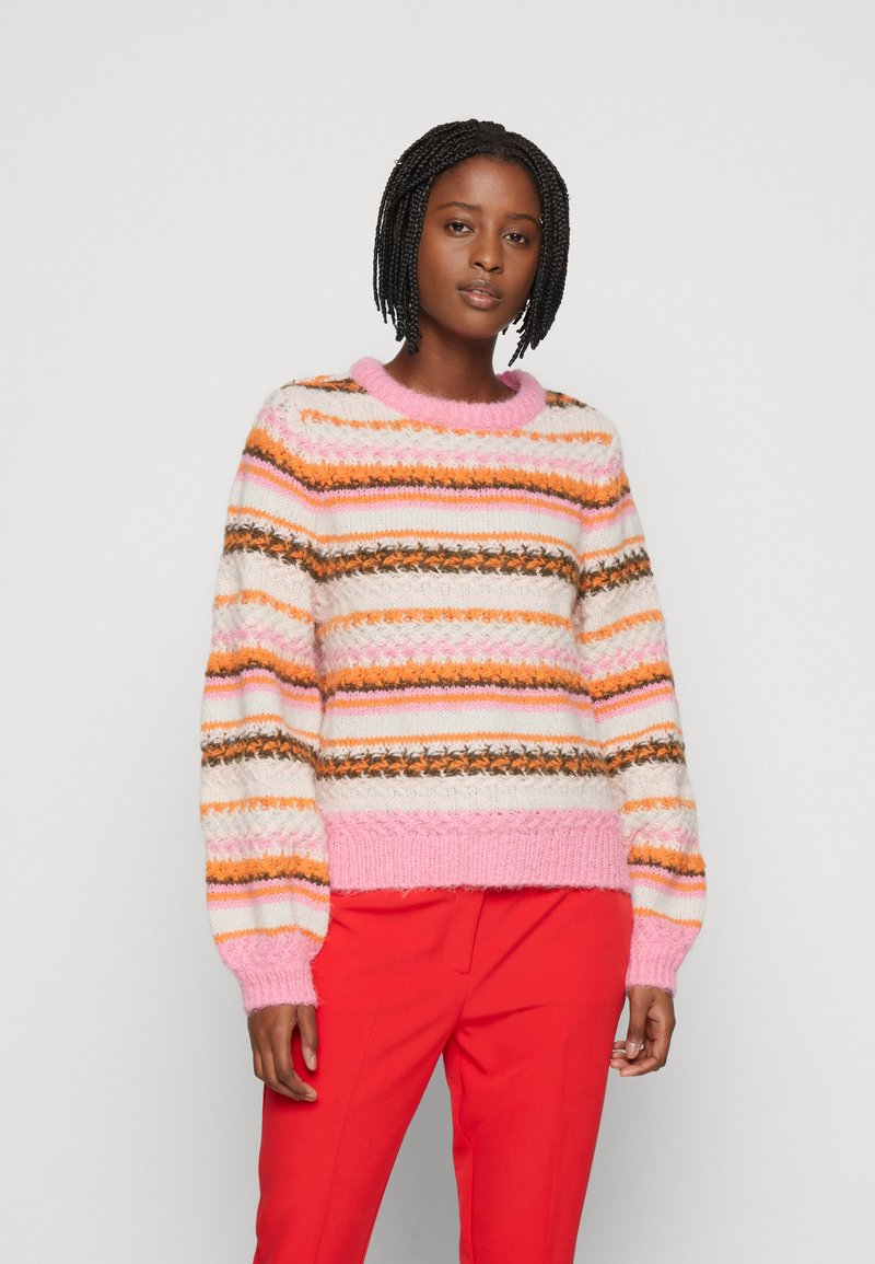 ONLY ONLMABEL LIFEL - Jersey de punto - morning glory/persimmon orange ...