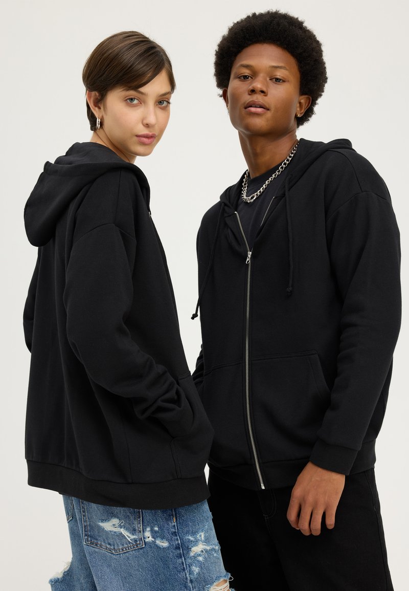 YOURTURN by Zalando - UNISEX - Zip-up sweatshirt - black, Enlarge