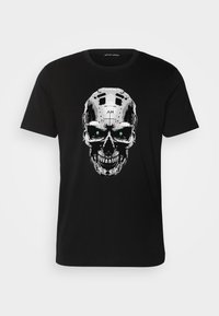 WITH FLOCK AND INJECTION LOGO - Camiseta estampada - black