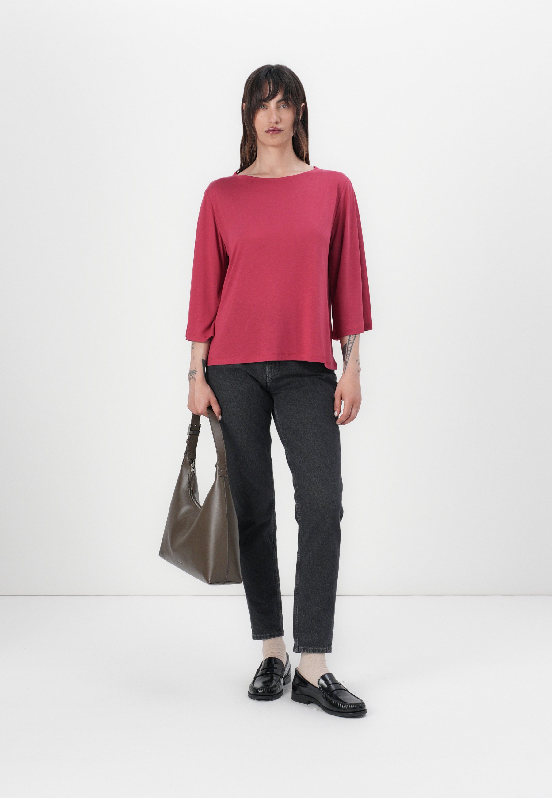 売れ筋商品|||ブルンスバザー Tシャツ レディース トップス KATKA AALIA  - Long sleeved top - deep claret KATKA AALIA Plain Long Sleeve Top for Women - Deep Claret