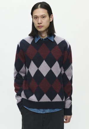 JAN CREW NECK - Strickpullover - decadent gray check