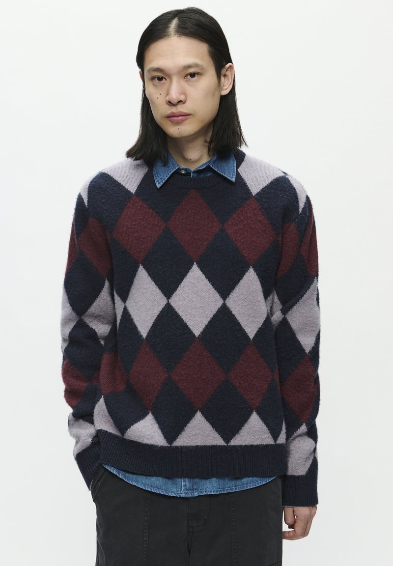 DOUBLE A BY W.W. JAN CREW NECK - Jersey de punto - decadent gray check