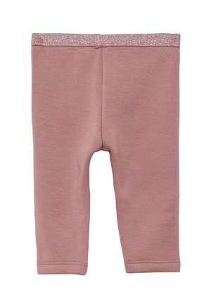 Rosa Leggings aus weichem, dehnbarem Stoff mit einem glitzernden Bund. Sie verfügen über eine einfarbige, enganliegende Form und saubere Saumkanten.