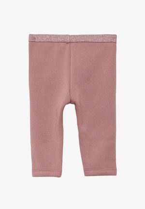 Leggings roses en tissu doux et extensible avec une taille pailletée. Présentent une couleur unie, une coupe ajustée et des bords d'ourlet finis.