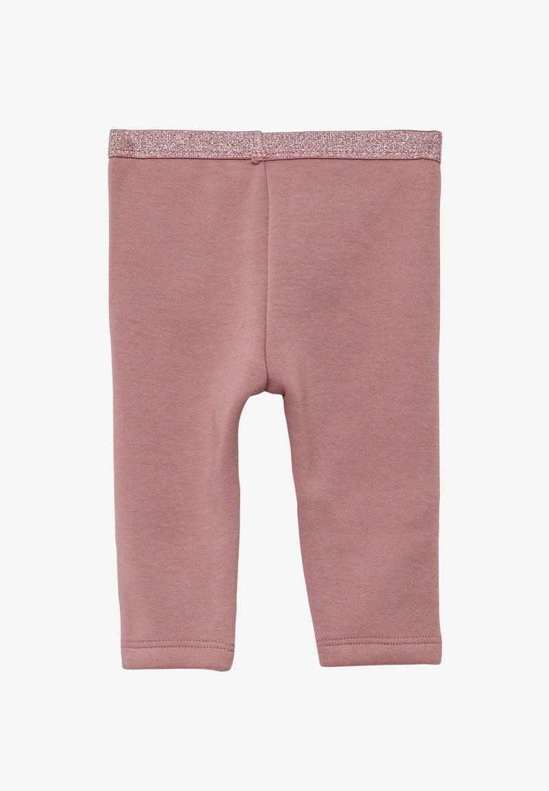 Roze leggings van zacht, rekbaar materiaal met een glinsterende tailleband. Kenmerkt zich door een effen kleur, een aansluitende pasvorm en afgewerkte zoomranden.