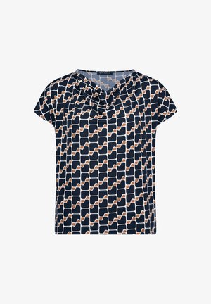 Betty Barclay, BETTY BARCLAY MIT WASSERFALLAUSSCHNITT PRINTSHIRT - T-shirt imprimé - dark blue brown