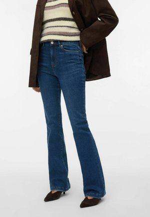 Bootcut-teksad - dark blue denim