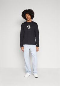 Karl Lagerfeld Jeans LONG-SLEEVED MONOGRAM - Top s dlhým rukávom - black
