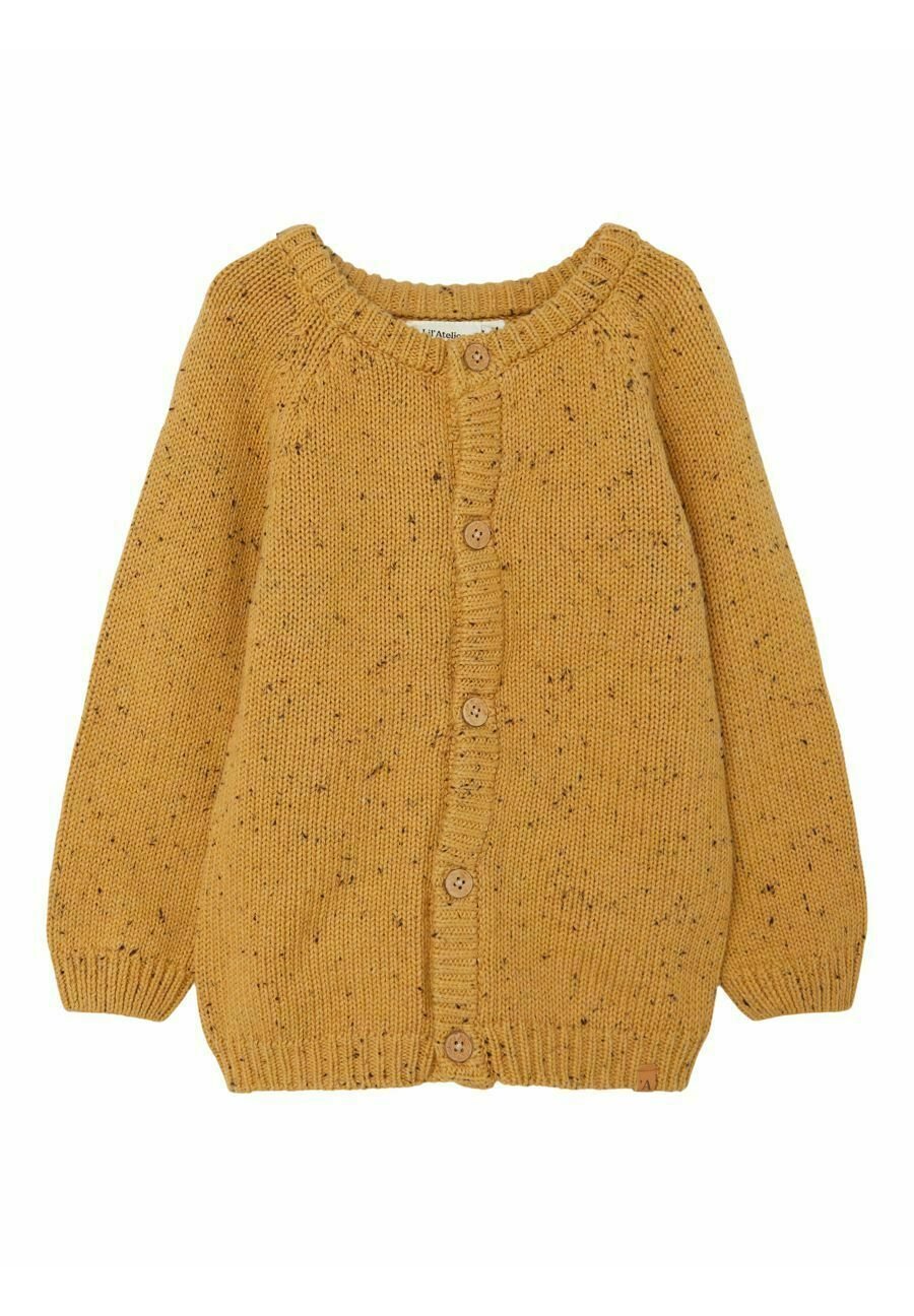 Lil' Atelier LANGÄRMELIGER - Chaqueta de punto - honey mustard/mostaza -  Zalando.es