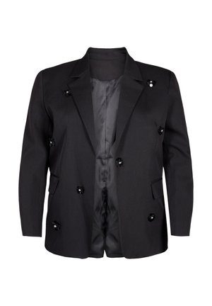 MIT PAILLETTEN BLUMEN - Kratka jakna - black