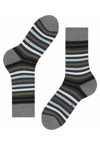FALKE TINTED STRIPE - Calze - asphalt mel