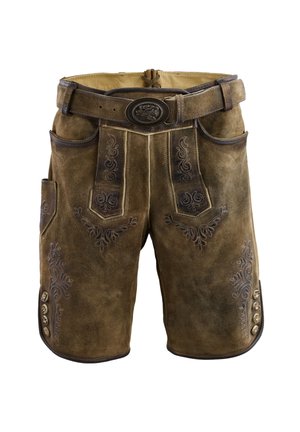 ROLLI - Leather trousers - zirbe