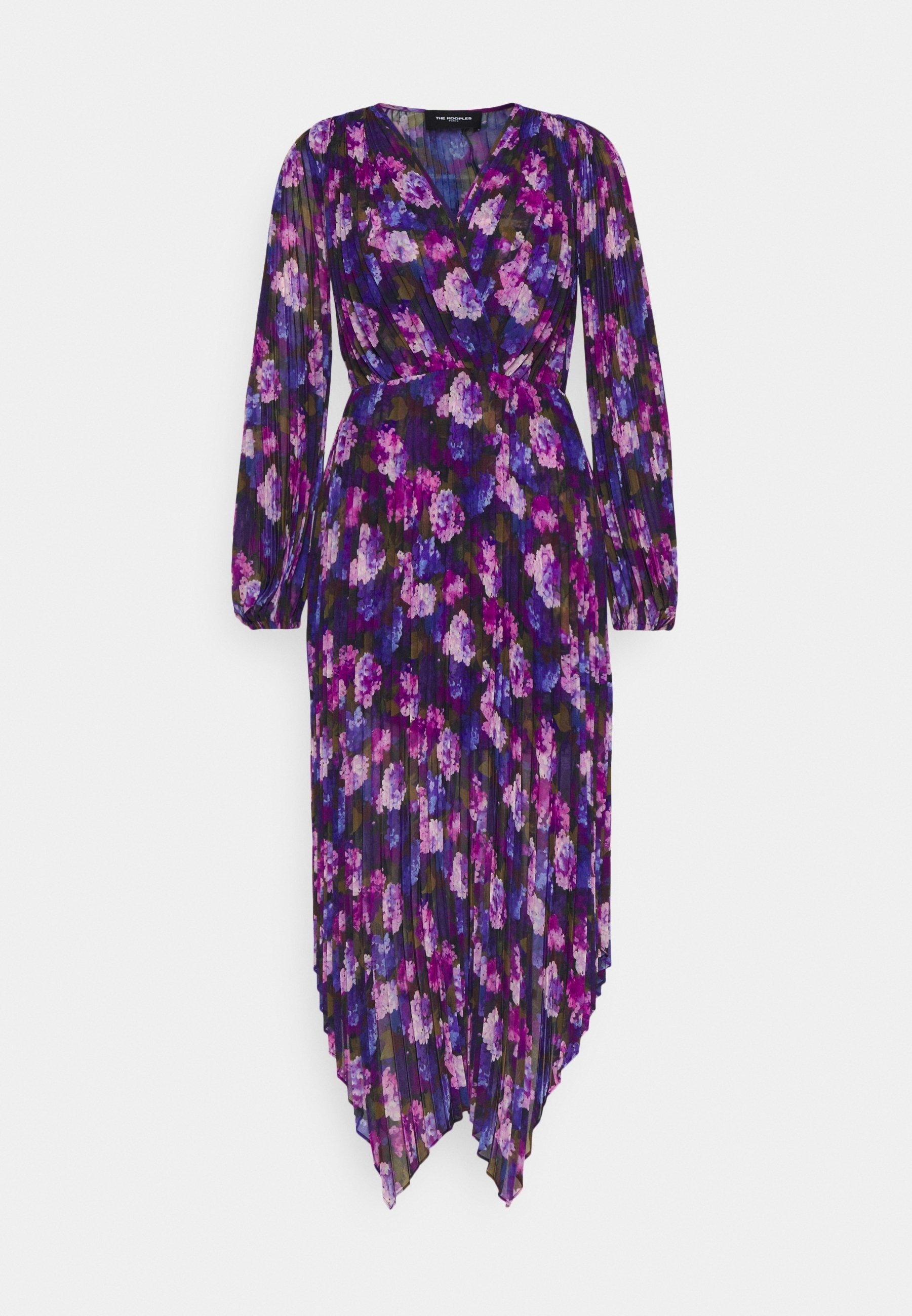 the kooples purple dress THE KOOPLES Long Dress With Frills And Belt