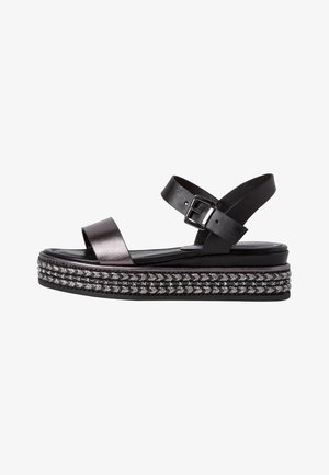 Platform sandals - black ant comb