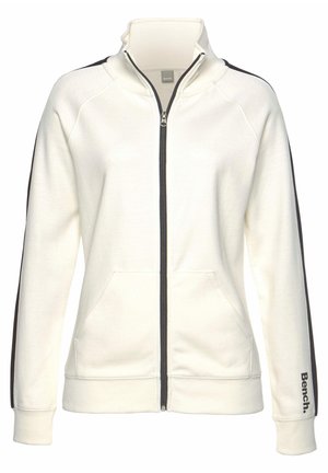 Zip-up sweatshirt - ecru-schwarz