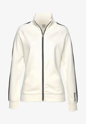 Zip-up sweatshirt - ecru-schwarz