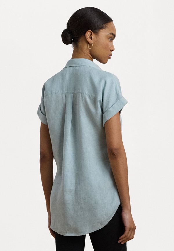 RELAXED FIT LINEN SHORT SLEEVE SHIRT - Button-down blouse - aqua pearl2