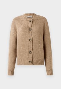 CARDIGAN LONG SLEEVE CREW NECK  - Vesta na kopčanje - light almond melange