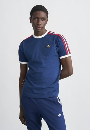 STRIPES TEE - Μπλουζάκι με στάμπα - night indigo/better scarlet/white