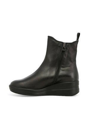BEATLES ELASTICO ZIP - Stivaletti con la zeppa - nero pelle