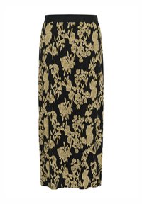 KAHELEN - Maxi sukně - black big yellow flowers