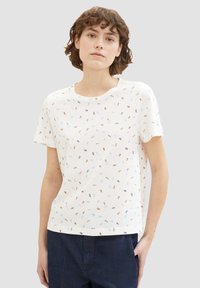 TOM TAILOR 2ER-SET RUNDHALS KURZARM - T-Shirt print - weiß grün