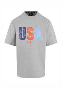 USA - Nyomott mintás póló - heathergrey