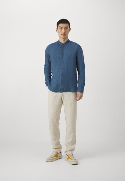 120% Lino LONG SLEEVE MEN SLIM FIT - Ing - midnight blue