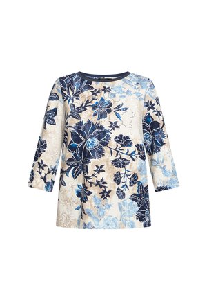 Betty Barclay, BETTY BARCLAY MIT RIPPENSTRUKTUR SWEATSHIRT - Blouse - beige blau
