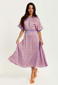 Liquorish CHEETAH PRINT MIDI WITH DETAILING - Day dress - multicoloured