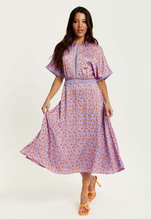 Liquorish CHEETAH PRINT MIDI WITH DETAILING - Day dress - multicoloured