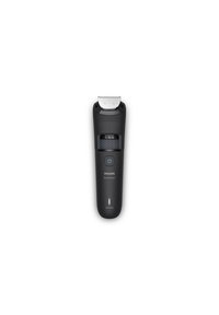 Rasoi per barba Philips di colore nero, dotato di impugnatura testurizzata, display LED, lame di precisione e design ergonomico elegante.