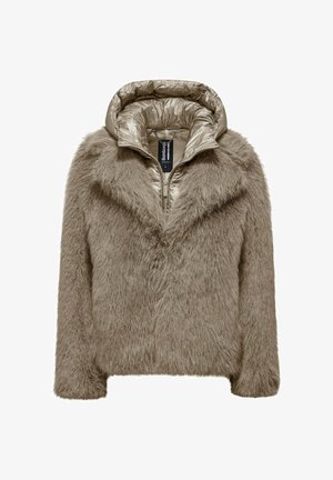 Bomboogie, PARIS COAT - SHORT FAUX FUR COAT - Down jacket - taupe