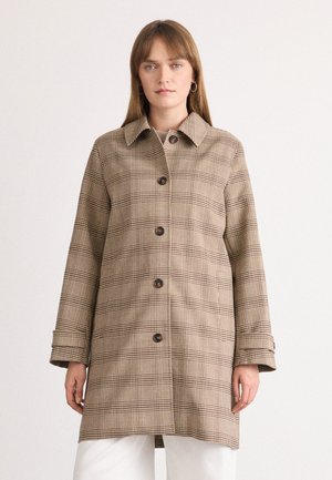 CHECKED CAR COAT - Klasický kabát - deep brown