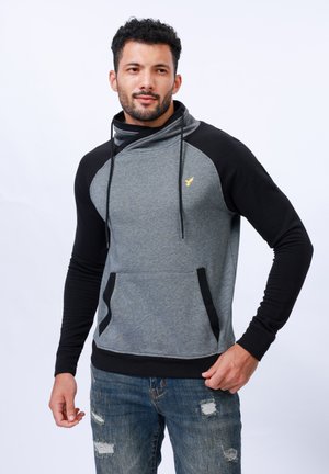 Kapuutsiga pusa - grey melange/black