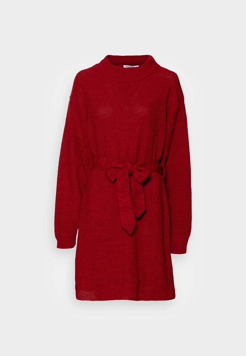 Glamorous Tall DRESS WITH ROUND NECKLINE LONG SLEEVES Robe pull dark red/rouge ZALANDO.FR