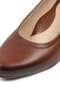 Women's Pointed Toe Block Heel Plaid Leather Pumps Shoes