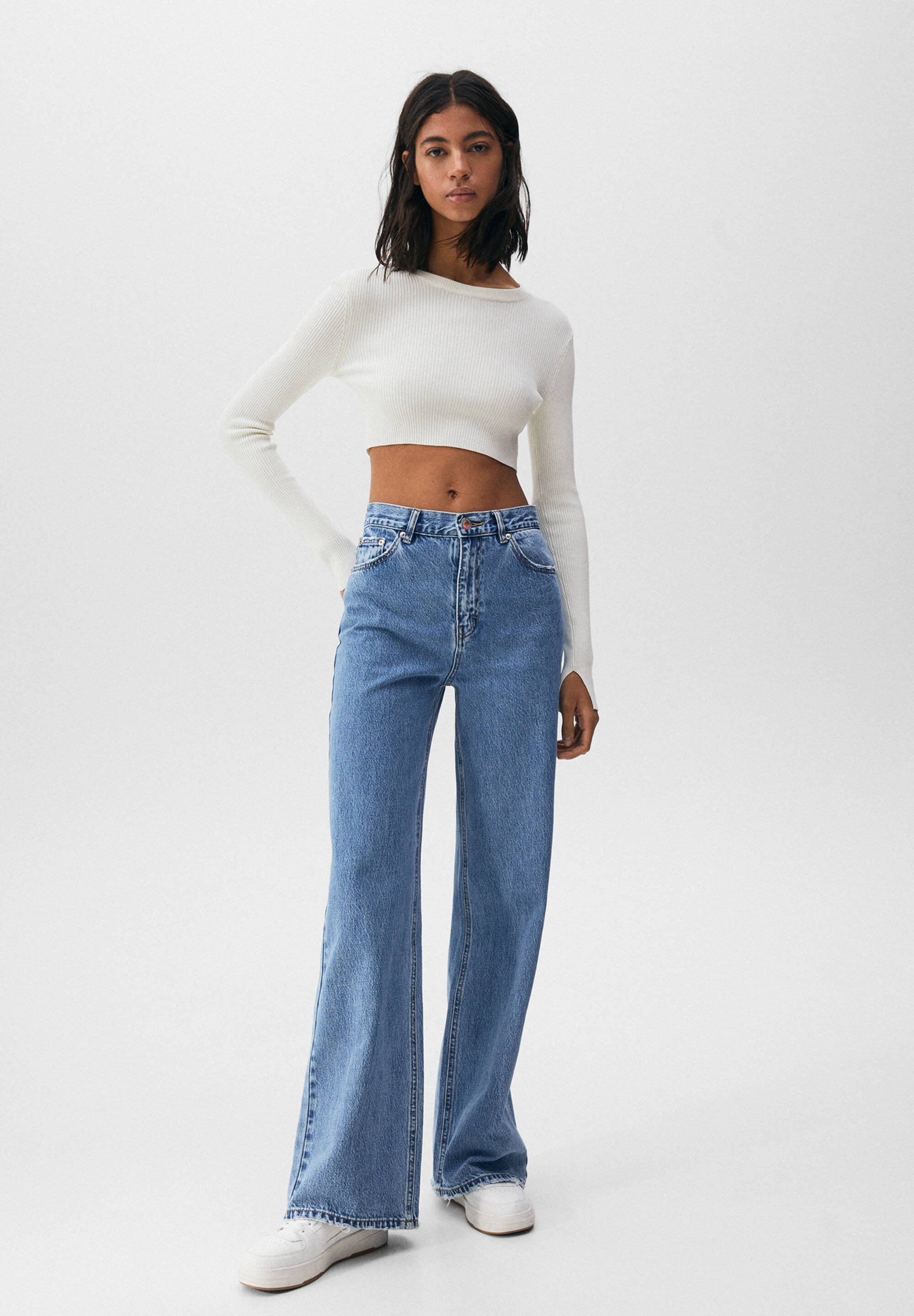 PULL\u0026BEAR Flared Jeans - stone blue denim/light-blue denim - Zalando.ie