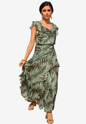 RUFFLE DETAIL REGULAR FIT - Maxiklänning - brown palm