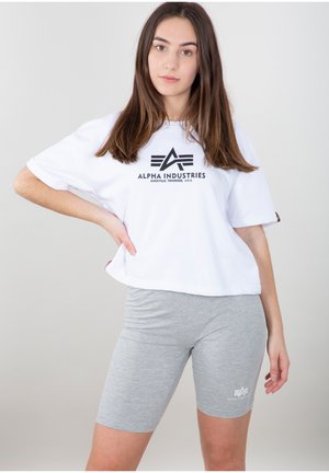 Alpha Industries BIKE - Leggings - greyheather white