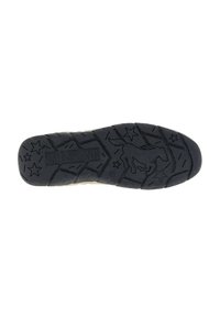 Semelle en caoutchouc avec un design de bande de roulement noire mettant en avant des étoiles et un graphic de cheval. La semelle est texturée pour une meilleure adhérence et durabilité.